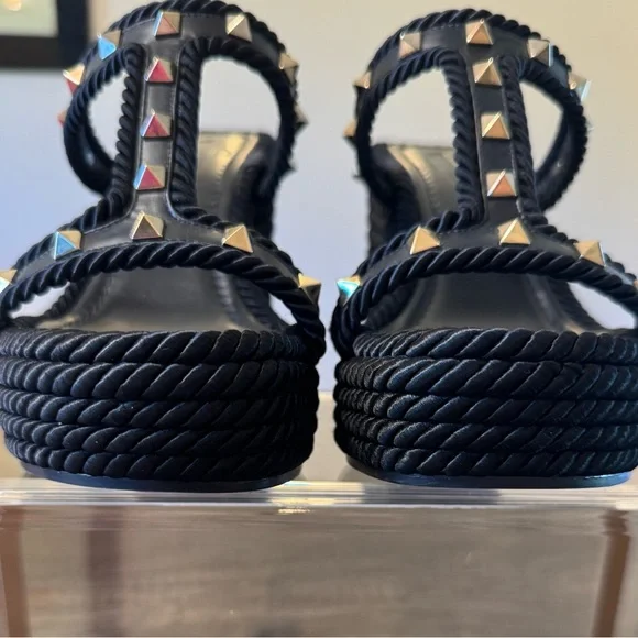 Authentic Valentino Garavani Rock Stud Wedges - Picture 5 of 9